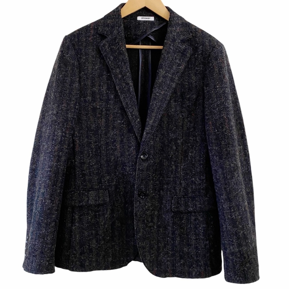 Officina 36 Blazer Wool Blend Jacket Sports Coat Blue Rust Stripes Men’s Size 48